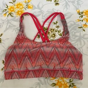 Gap Size M Pink Chevron Sports Bra